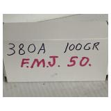 380 AUTO  FMJ  100 GR  50 ROUNDS