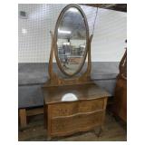 OAK DRESSER WITH MIRROR