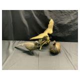 3 BRASS BIRDS