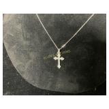 STERLING SILVER CROSS ON 16 INCH CHAIN