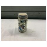 PINT JAR OF MARBLES WITH ZINC LID