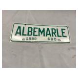 METAL  ALBEMARLE CITY TAG 1990