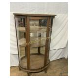 3 TIER GLASS FRONT WOODEN CURIO CABINET