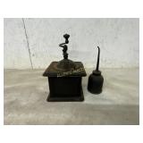 OIL CAN  AND COFFEE GRINDER