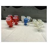 13 CORNING CUPS RED WHITE BLUE AND CHRISTMAS