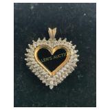 10KT YELLOW GOLD DIAMOND HEART PENDANT