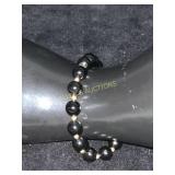 14 KT YELLOWGOLD BEAD & BLACK ONYX BEADED BRACELET