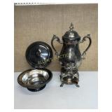 SILVER PLATED BOWL WITH  DISPENSER