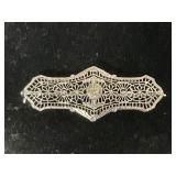 14 KT.WHITE GOLD  DIAMOND BROACH WITH 15 DIAMONDS