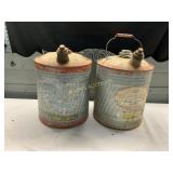 2 METAL GAS CANS  "OLD IRONSIDES"