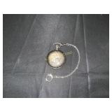HUNTING THEME  STEM WOUND POCKET WATCH 17 JEWEL