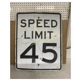 45 SPEED LIMIT SIGN METAL 24X30