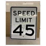 45 SPEED LIMIT SIGN METAL 24X30