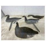 4 WOODEN  GEESE YARD ART