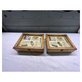 2 WOODEN FISHING  SHADOW BOXES