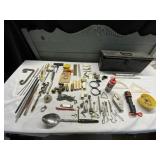 TOOL BOX WITH TOOLS AND PARTS