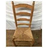 2 STRAIGHT BACK WOVEN BOTTOM  CHAIRS