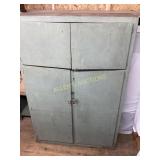 WOODEN CABINET WITH SHELF AND CUBBY HOLES