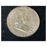 1962 FRANKLIN SILVER HALF DOLLAR