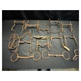 HORSE BITS AND HAND FORGED HOOK FOR WAGON