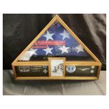 WOODEN FLAG DISPLAY CASE