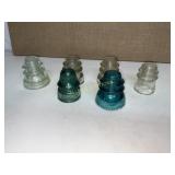6 GLASS INSULATORS