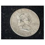 1954 FRANKLIN SILVER HALF DOLLAR
