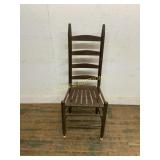 WOODEN SLATED HIGH BACK CHAIR