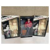 2 MARILYN MONROE DOLLS AND JAMES DEAN DOLL
