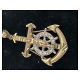 10 KT GOLD CROSS / ANCHOR PENDANT 1.4 GR