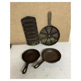 4 PC. CAST IRON CORN STICK PAN,FRYING