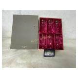 6 PIECES OF HOYA  CRYSTAL  STEM WARE