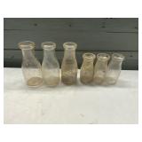 6 GLASS MILK BOTTLES