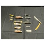 14 KNIVES  AND BARBERS STRAIGHT BLADE