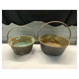 2  BRASS APPLE BUTTER BUCKETS