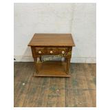 2 TIER 1 DRAWER WOODEN SIDE TABLE