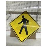 METAL PEDESTRIAN CROSSING SIGN