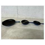 3 CAST IRON FRYING PANS