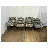 4 IRON PATIO CHAIRS WITH CUSHIONS