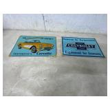 CHEVROLET AND CORVETTE METAL SIGNS