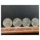 4 UNCIRCULATED 1958 D SILVER QUARTERS