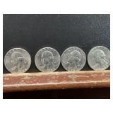 4 UNCIRCULATED 1958 D SILVER QUARTERS