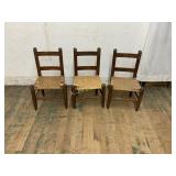 3 CHILDRENS STRAIGHT BACK CHAIRS