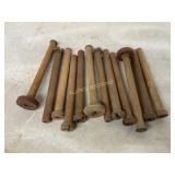 12 WOODEN  YARN SPINDLES