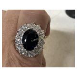 925 RING WITH BLUE STONE SIZE 7