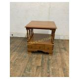 2 TIER 1 DRAWER WOODEN SIDE TABLE