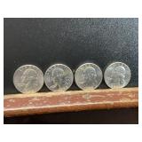 4 UNCIRCULATED 1958 D SILVER QUARTERS