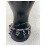 925 CHARM BRACELET SOME CHARMS STERLING