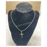 10 KT CHAIN /CROSS CHARM