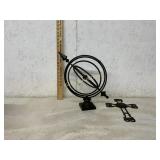 IRON WEATHERVANE AND CROSS